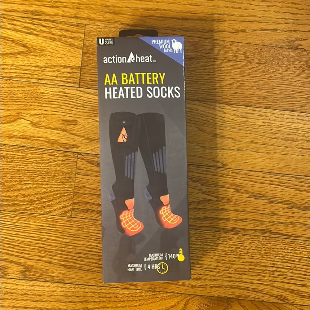 Black AA Battery Heated Socks